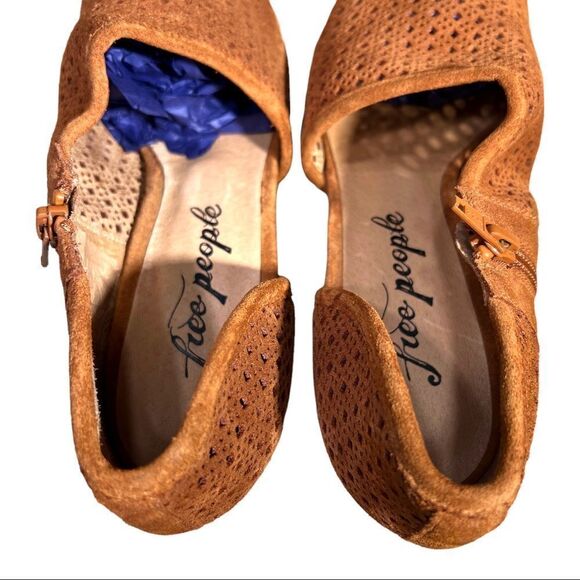 Free People Rust Brown Pandora Shootie Perforated Shoe Bootie Sz 10.5 EU 41 - Picture 9 of 10